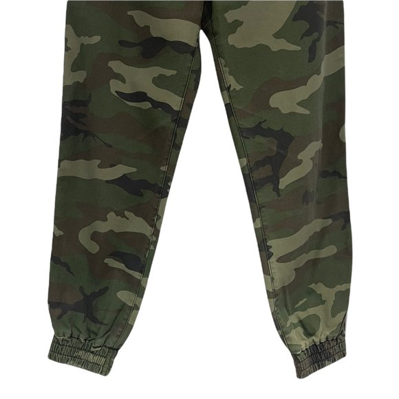 TNA Alix High Waisted Elastic Cuff Camo Print Ankle Jogger Pants Green Small EUC - Picture 7 of 11